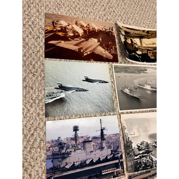 Vintage Royal Navy Aircraft Carrier & Jet Photo Collection HMS Eagle - BW - Picture 7 of 9